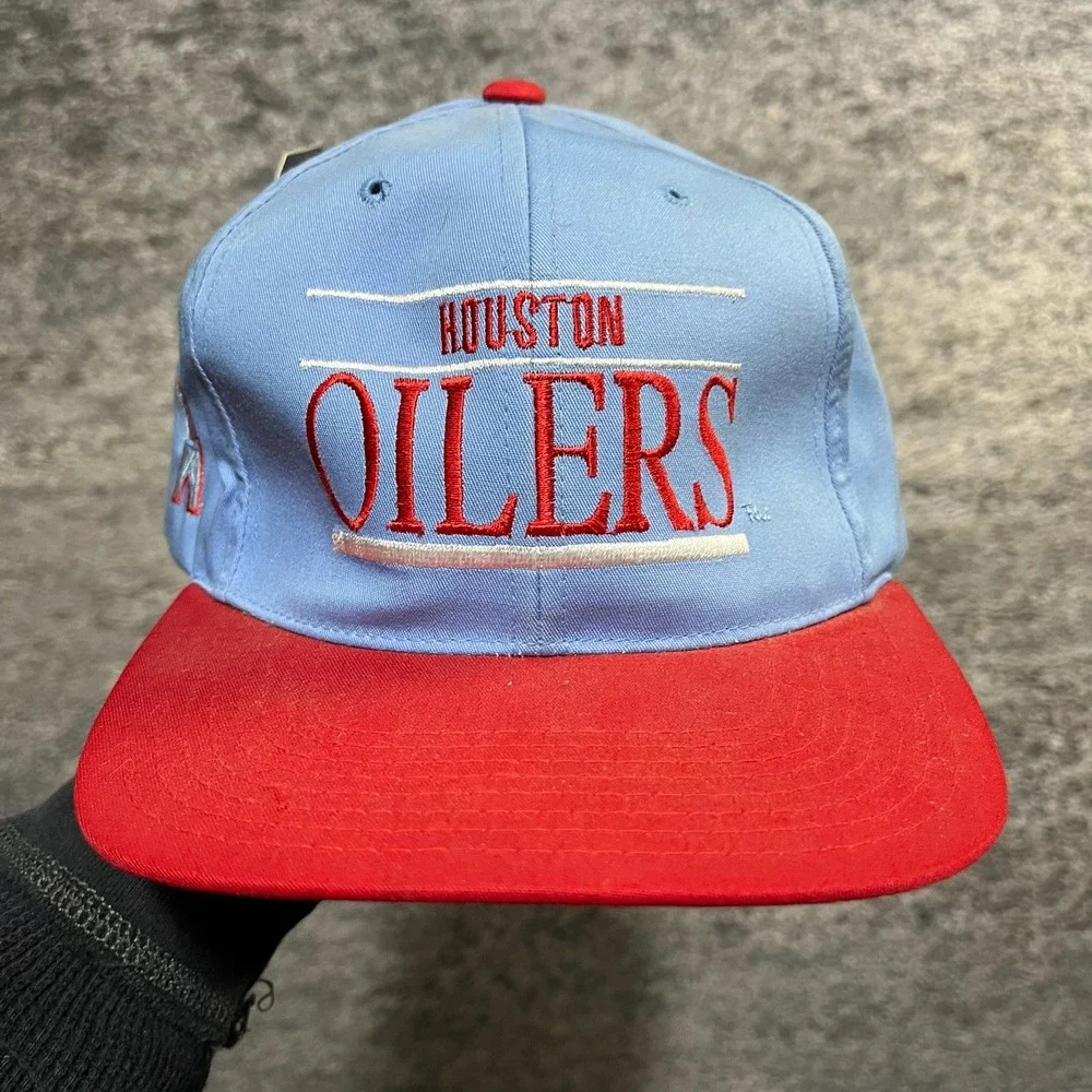 NWT Vintage Houston Oilers‎ Snapback Hat Annco NFL Embroidered 90s Adjustable